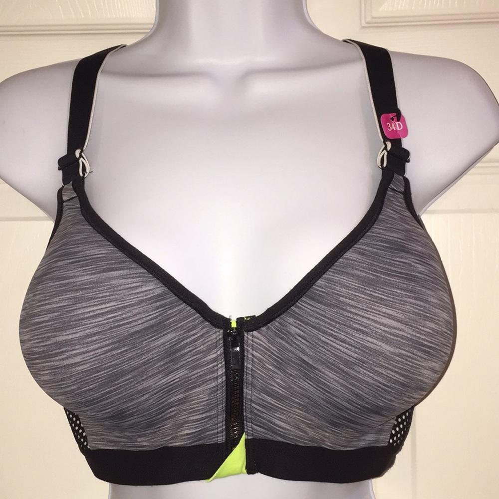Maidenform Woman’s Sports Bra Zipper Front 34D